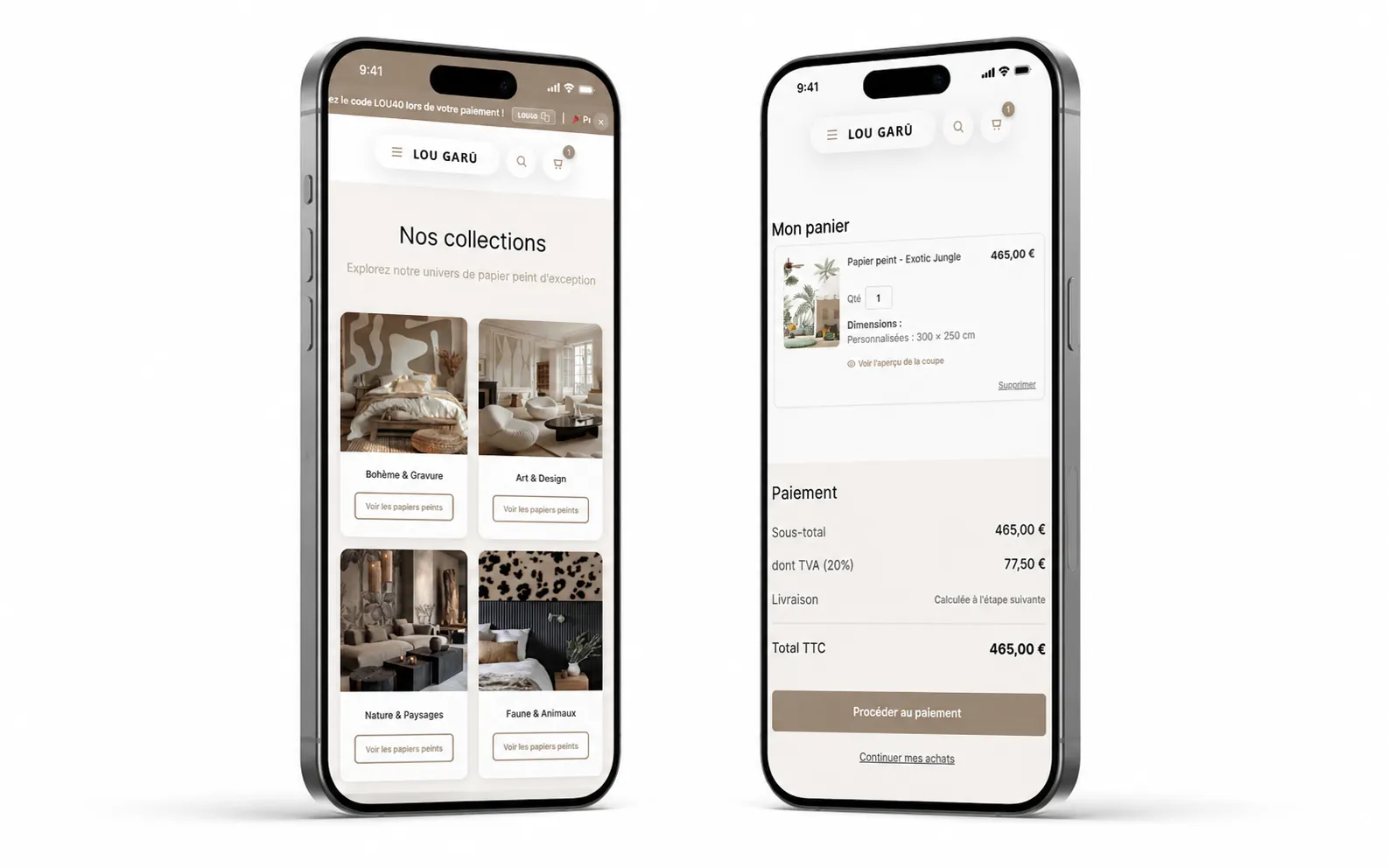 Site e-commerce sur mesure réalisé par KANO — un site unique, à l'opposé d'un template générique