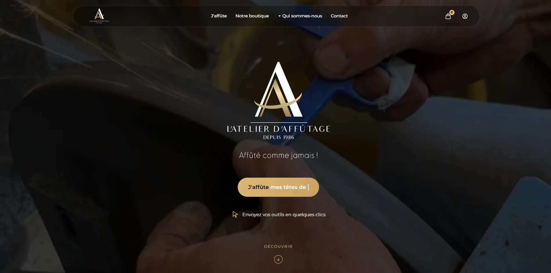 Aperçu du site Atelier Affûtage