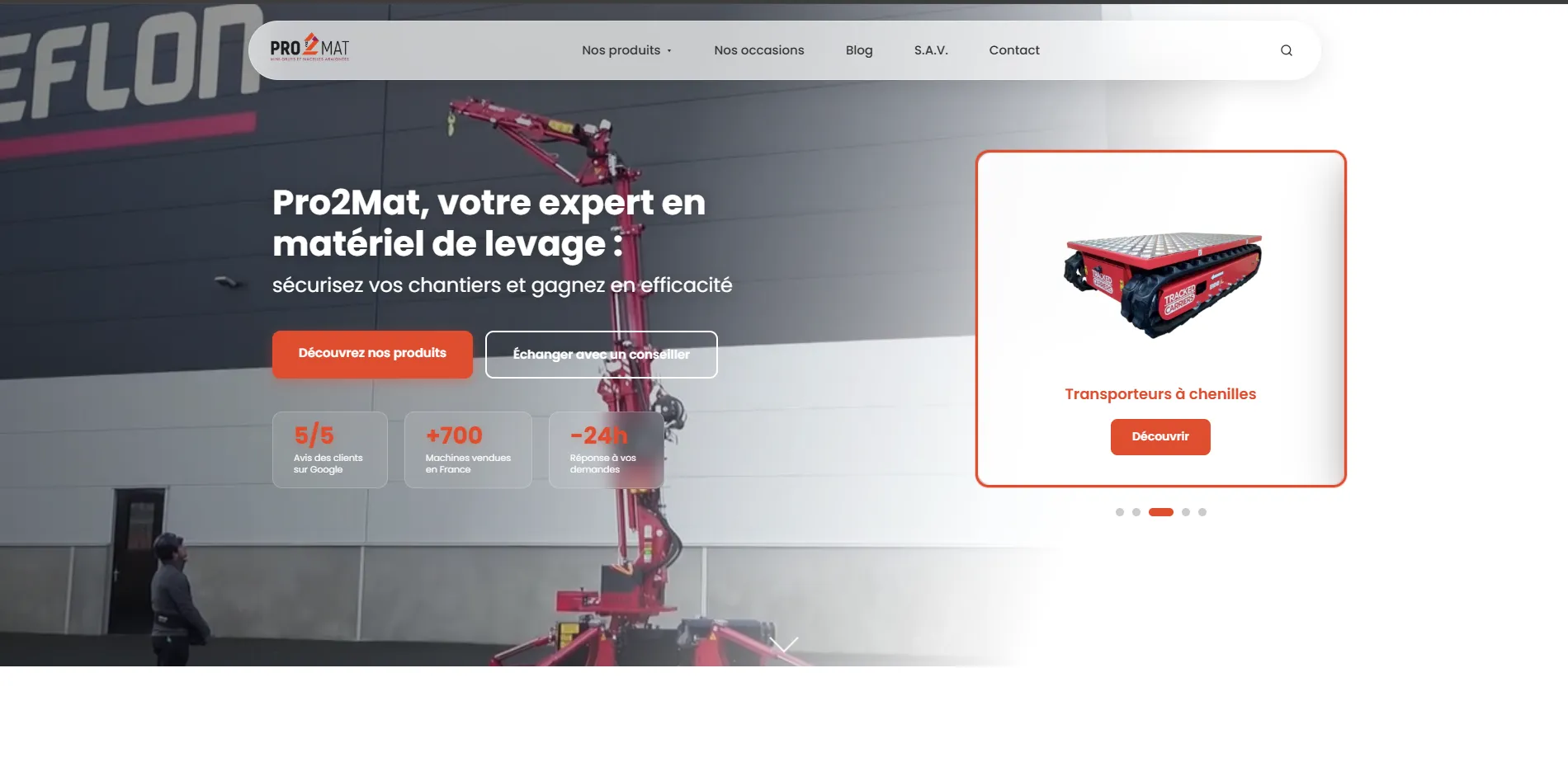 Aperçu du site Pro2mat